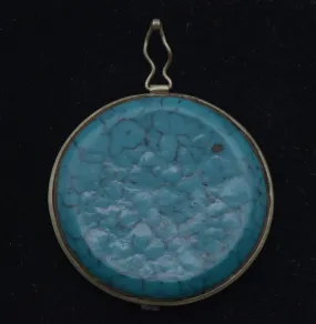 Vintage Faux Turquoise Metal Jewelry Finding