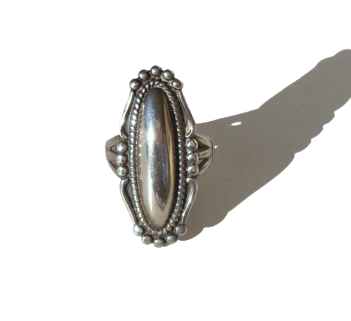 Vintage Fred Harvey Sterling Silver Oblong Ring Southwestern Sz 6.25