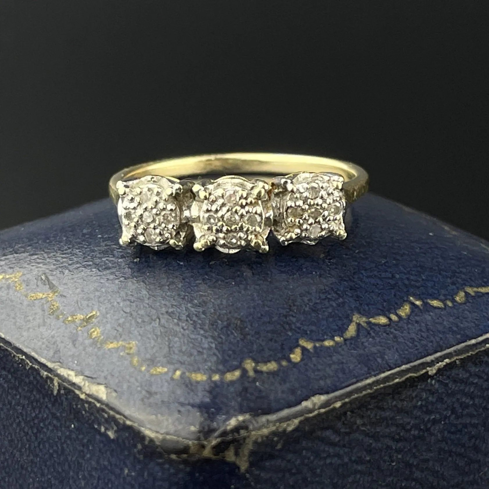 Vintage Gold Diamond Cluster Ring