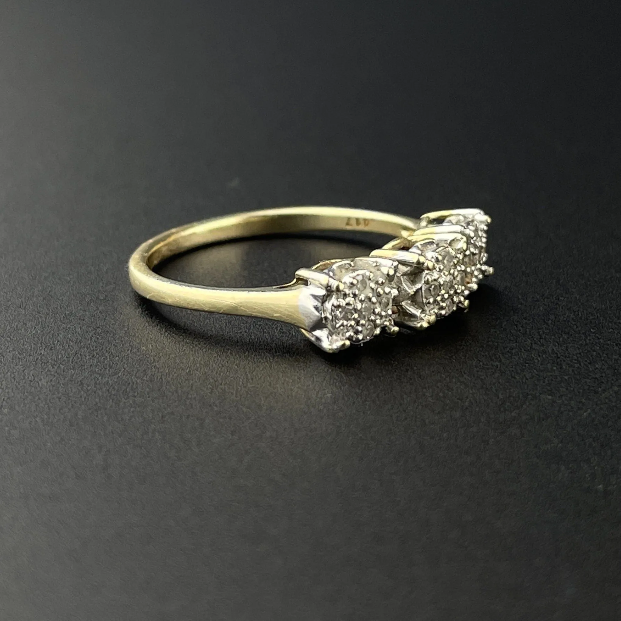 Vintage Gold Diamond Cluster Ring