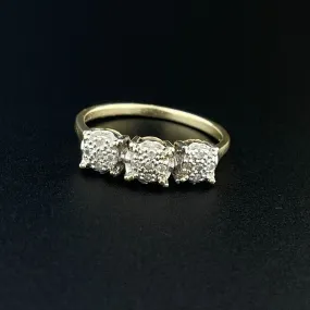 Vintage Gold Diamond Cluster Ring