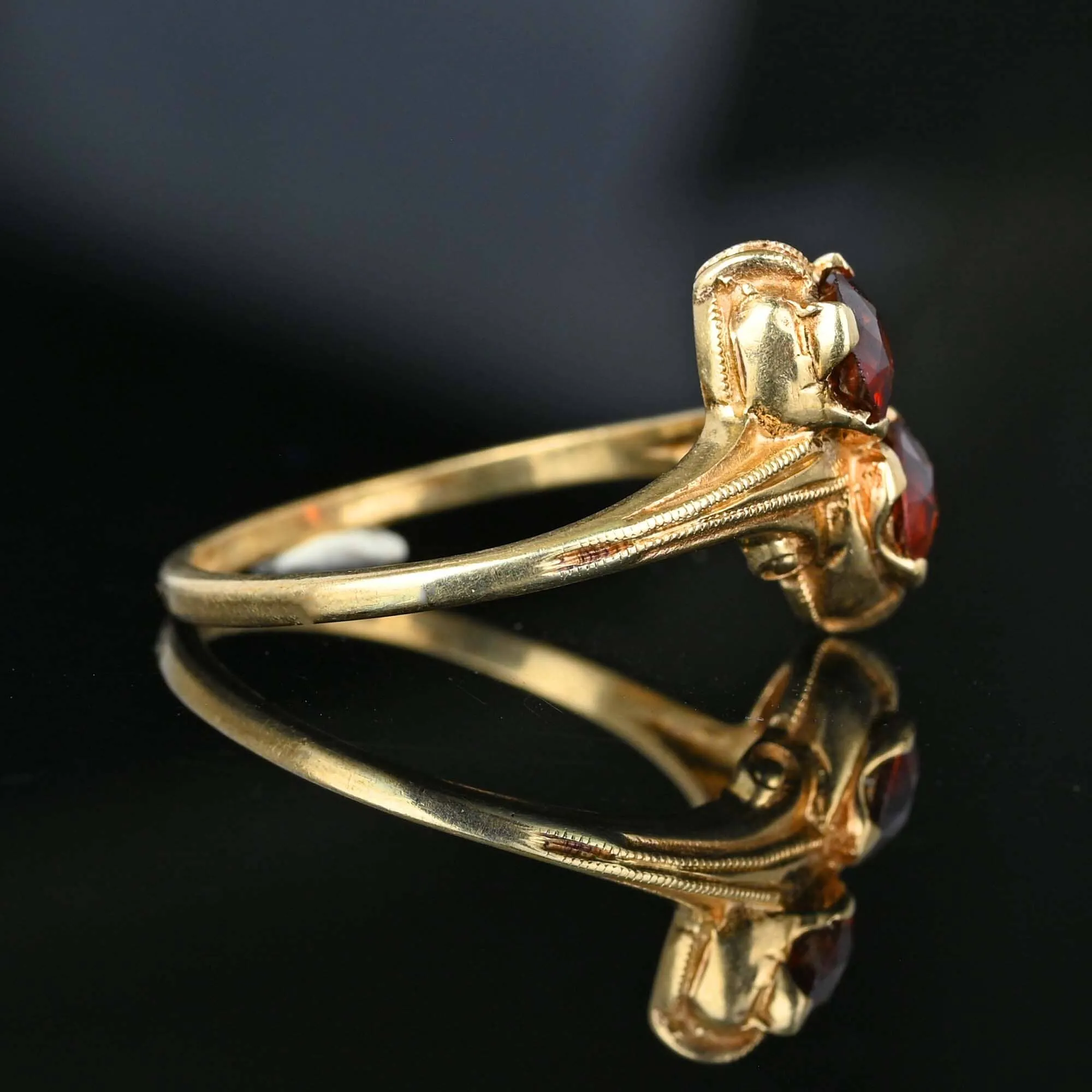 Vintage Gold Toi et Moi Rhodolite Garnet Ring