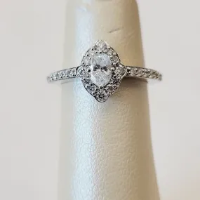 Vintage Oval Halo Engagement Ring