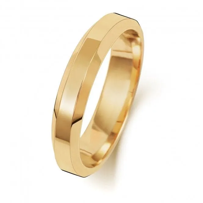 Wedding Band 9ct Gold Wedding Bevelled Edge Ring W144L