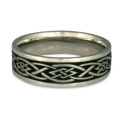 Wide Celtic Diamond Wedding Ring in Palladium