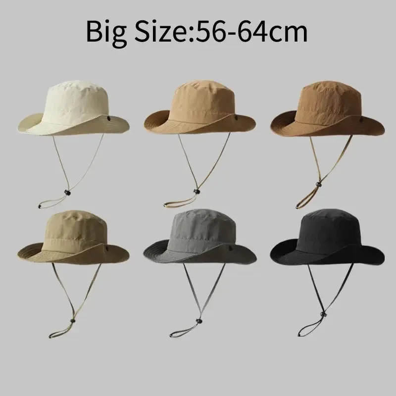 XL Big Head Wide Brim  Bucket Hat for Women  Men Summer Sun Protection Sun Hat Outdoor Fishing Hiking  Bonnie Fisherman Hat