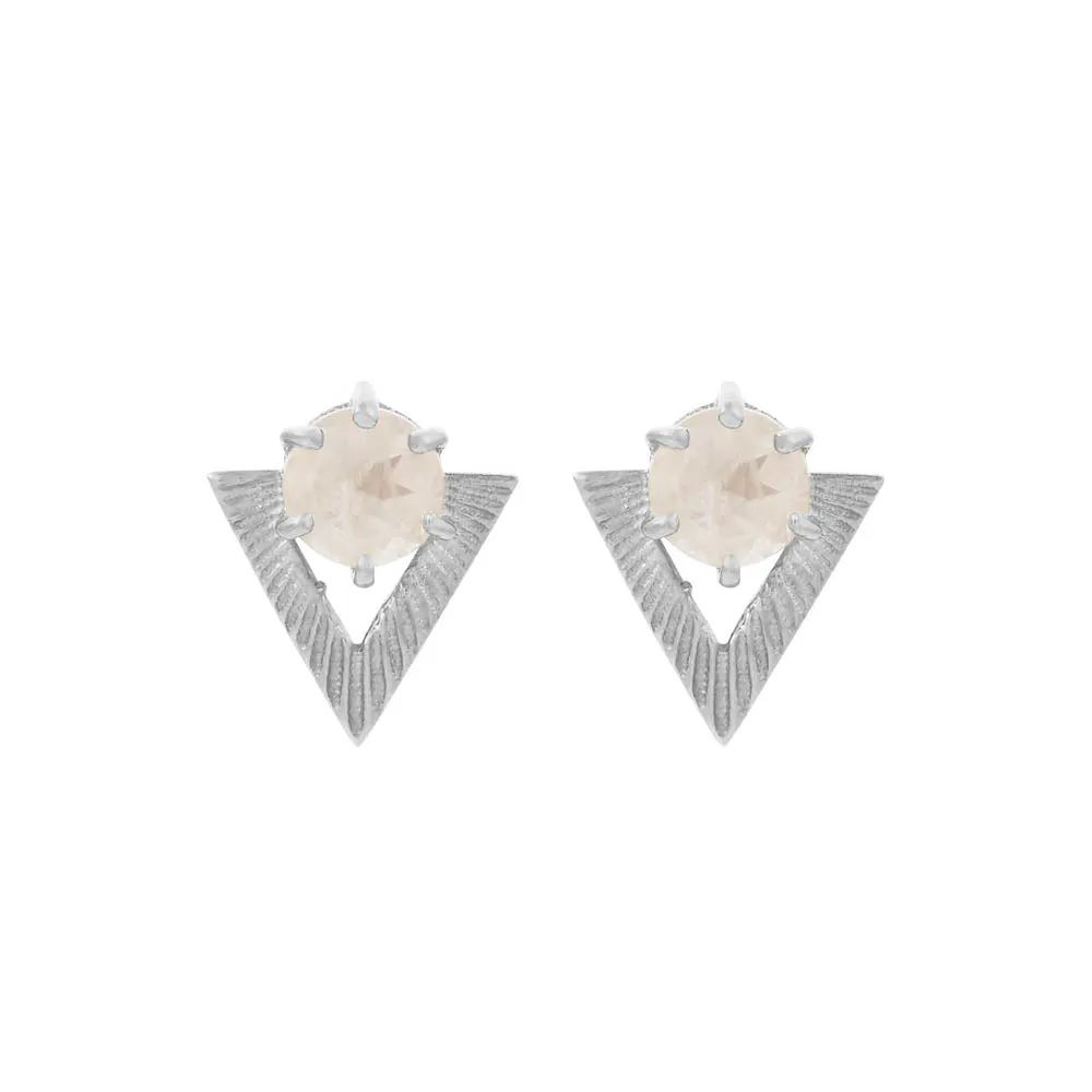 Zoe & Morgan Violet Stud Earrings - Sterling Silver & Rose Quartz