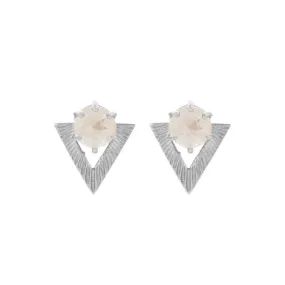 Zoe & Morgan Violet Stud Earrings - Sterling Silver & Rose Quartz